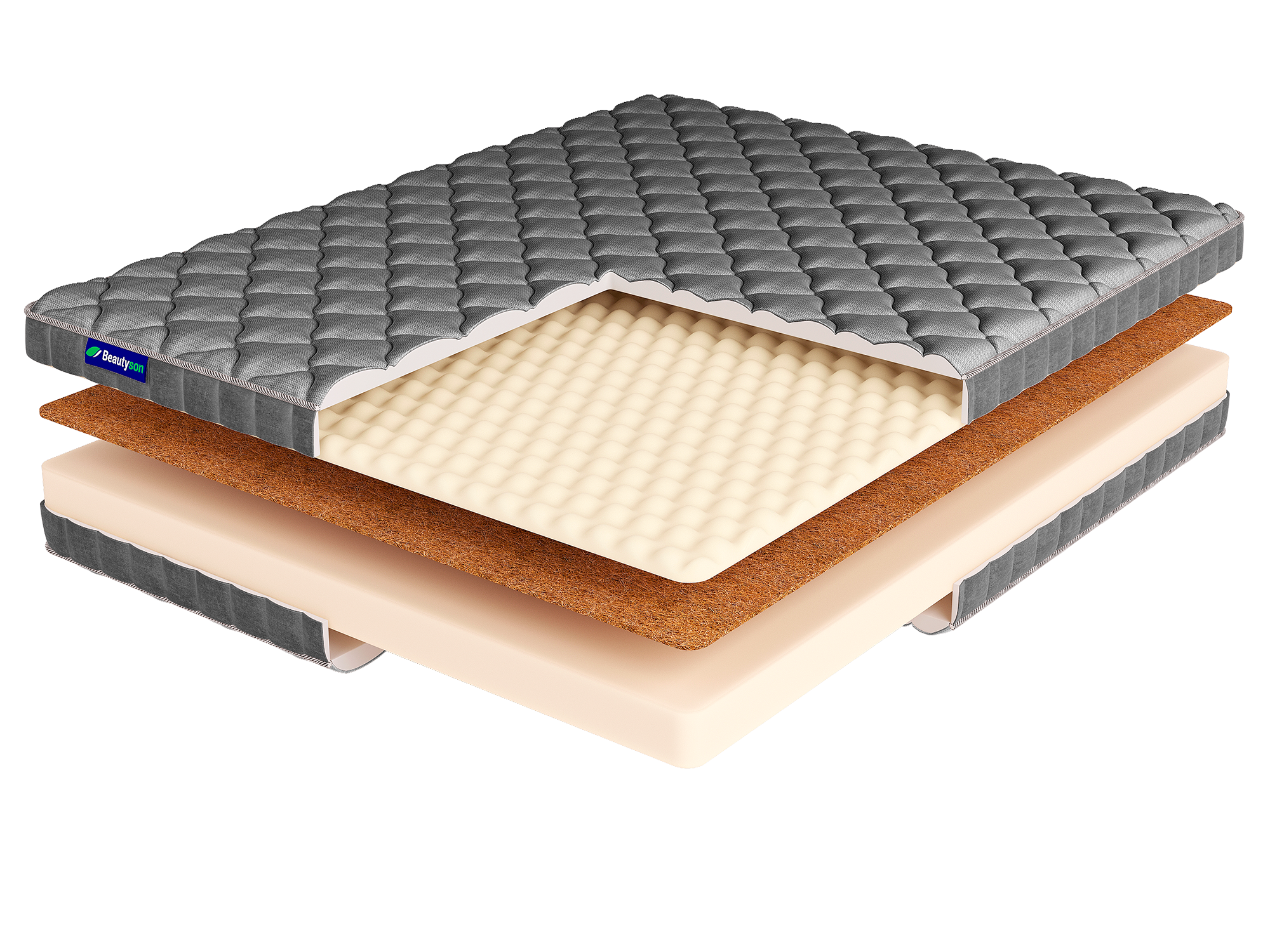 Матрас FOAM 10 Cocos Sens LUX 200x200 19134 умеренно-жесткий высотой 16 см